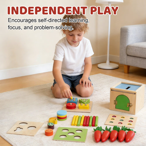 Unlock Independent Learning: Flashtoy’s Montessori Play Kit – The All-in-One Tool for Toddler Development