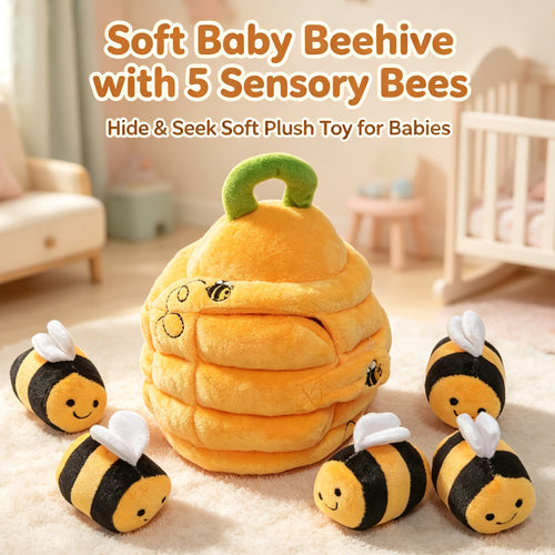 Soft Baby Beehive with 5 Sensory Bees