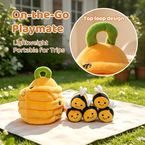 Soft Baby Beehive with 5 Sensory Bees