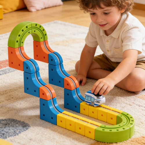 Block Train Track Set