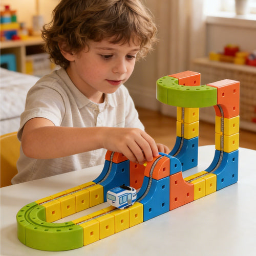 Block Train Track Set